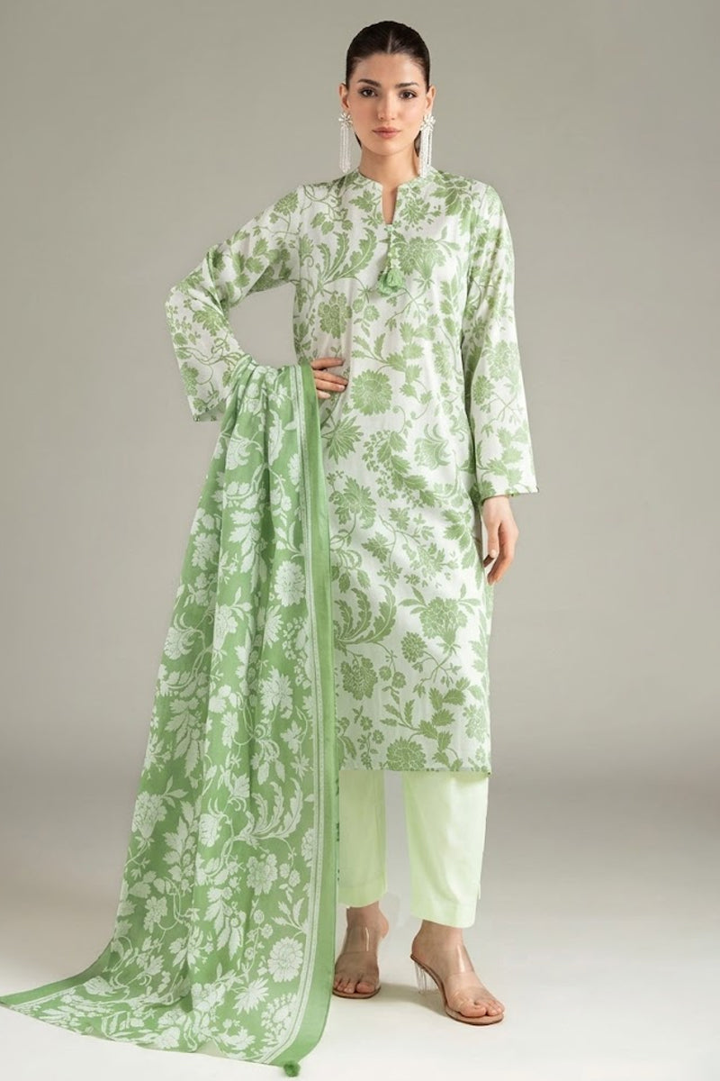 Khaadi – Summer Series 3 Piece Unstitched Printed Lawn Suit (Leaf Green)