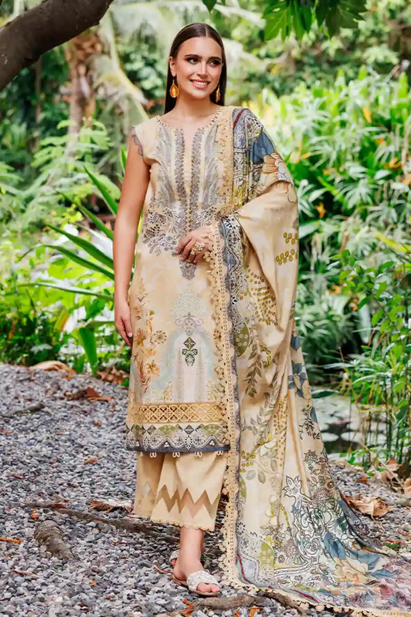Jade Urbane Vol: 04 Classic Lawn Collection 3-Piece Unstitched Suit (Soft Beige)
