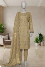 Pariyon Ki Rani by Breeza Fashion - 3PC Unstitched Embroidered Lawn Suit (Warm Sand)