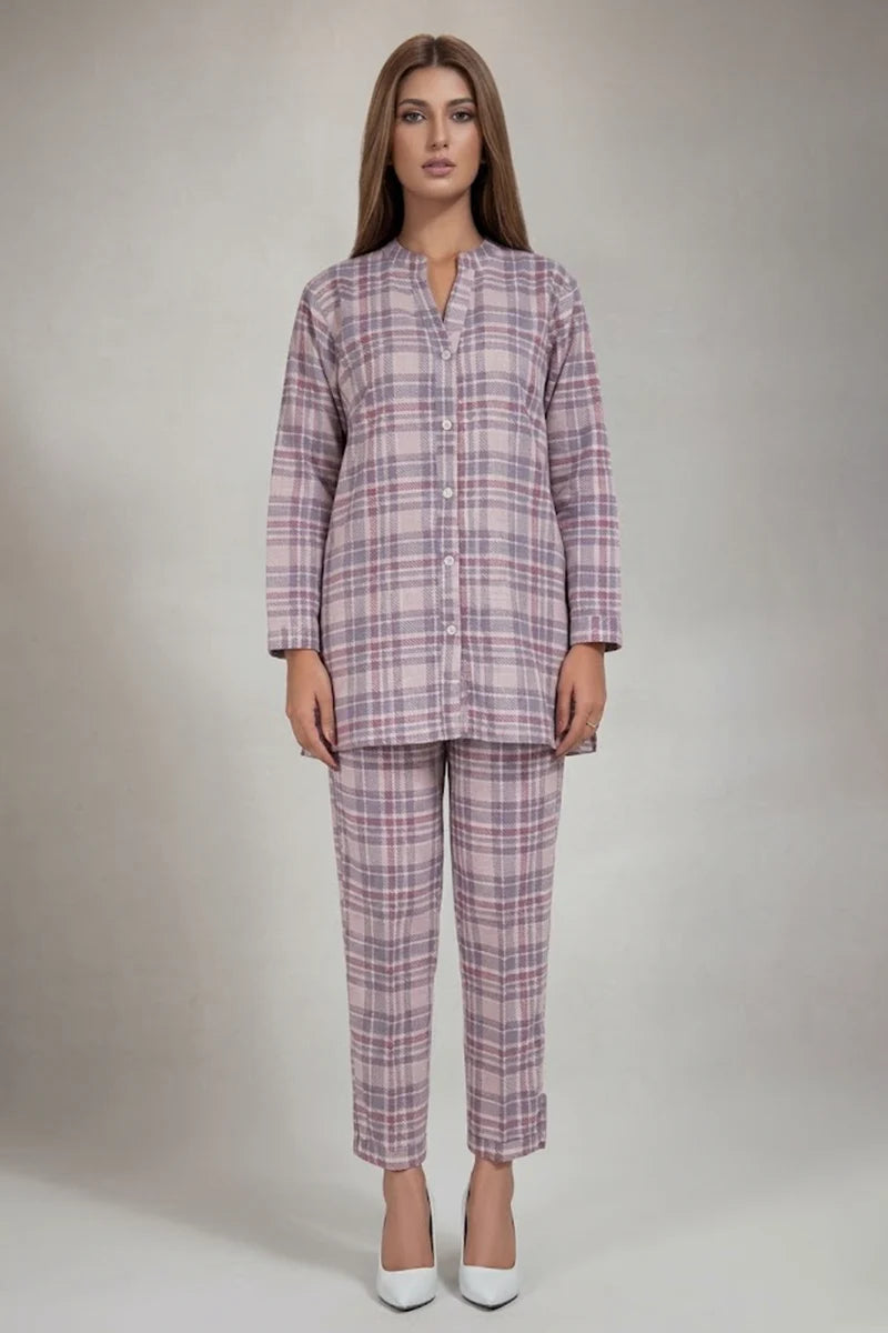 Saya Special Unstitched Khaddar 2-Piece Same Print Suit (Soft Mauve)