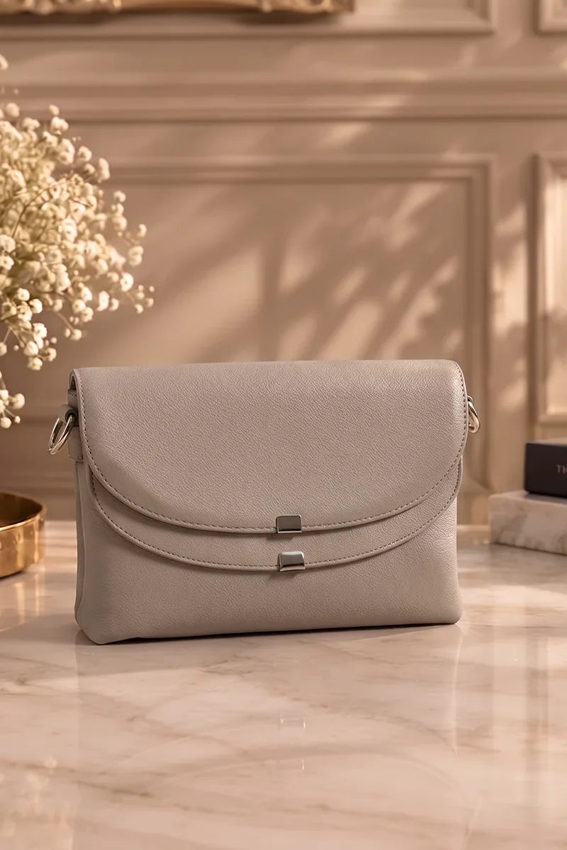 Premium Ruby leather handbag for Women (Pebble Grey)