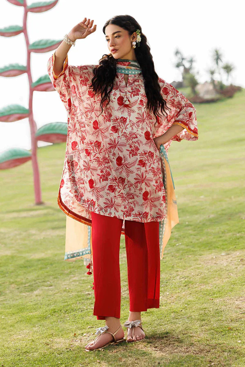Elahéh By Maria B - 3PC Unstitched Digital Printed Lawn Suit (Red)