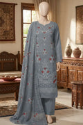 Noor by Breeza Fashion - 3PC Unstitched Embroidered Lawn Suit (Slate Grey)