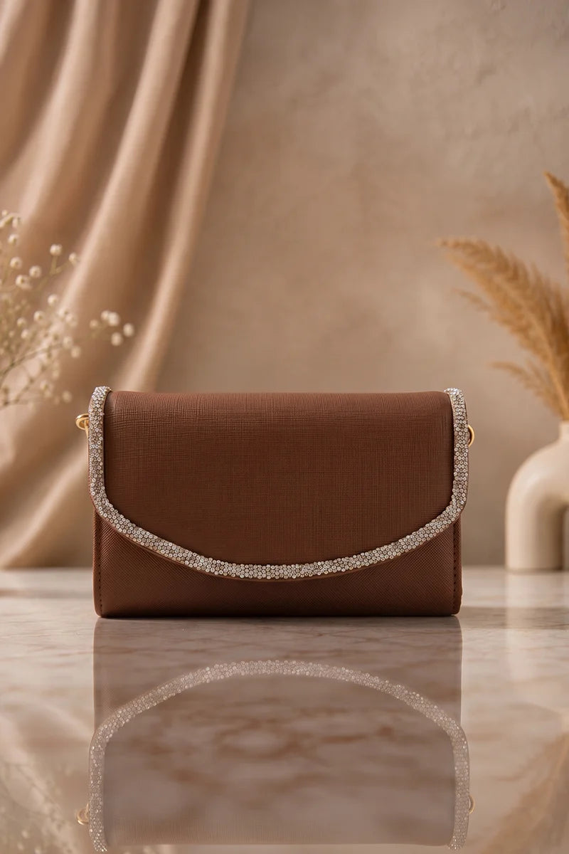 Premium Hand Clutch Bag (Medium Brown)