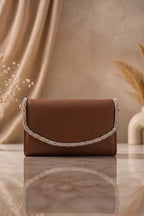 Premium Hand Clutch Bag (Medium Brown)