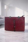 Yves Saint Laurent Premium Women's Fashion Handbag (Wine Red)
