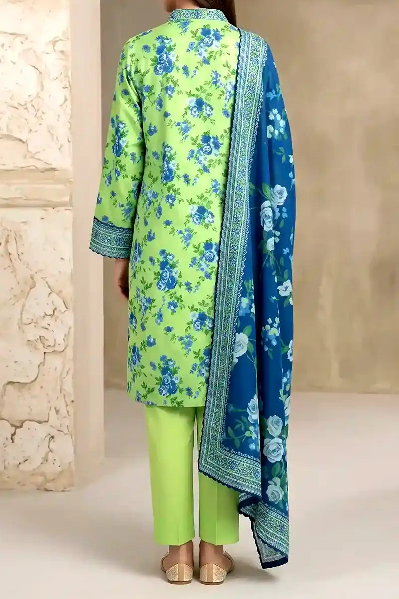 Mehar Unstitched 3-Piece Lawn Collection (Pistachio Green)
