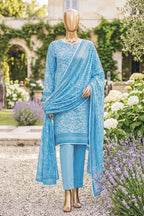 Safina Zeenat Printed Lawn 3-Piece Unstitched Suit (Sky Blue)