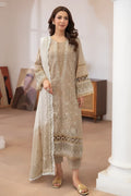 Aqua By Johra - 3PC Unstitched Embroidered Lawn Suit (Sandy Beige)