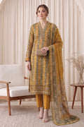 Gul Rang By Bareezé – 3-Piece Unstiched Printed Classic Lawn (Dark Goldenrod)