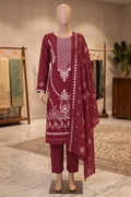 Dream by Breeza Fashion - 3PC Unstitched Embroidered Lawn Suit (Maroon)