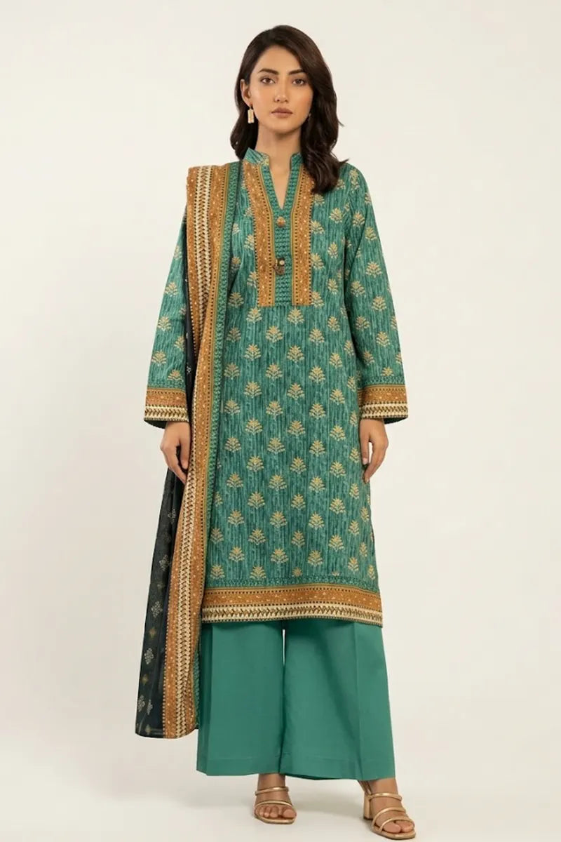 Khaadi Unstitched 3-Piece Lawn Collection (Emerald Green)