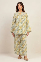 Edenrobe Allure Special Unstitched Khaddar 2-Piece Same Print Suit (Mint Green)