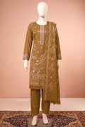 Elanza by Breeza Fashion - 3PC Unstitched Embroidered Lawn Suit (Olive Gold)