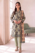Women's Stitched 3-Piece Lawn Suit by KBC Fashion (Muted Olive Green)