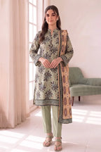 Women's Stitched 3-Piece Lawn Suit by KBC Fashion (Muted Olive Green)