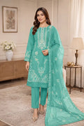 Sawan by Breeza Fashion - 3PC Unstitched Embroidered Lawn Suit (Seafoam Green)