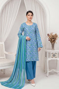 Gul Rang By Bareezé – 3-Piece Unstiched Printed Classic Lawn (Dreamy Blue)