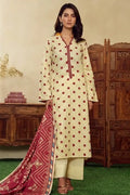 Mor Bagh 3-Piece Unstitched Printed Lawn Suit (Butter Cream)