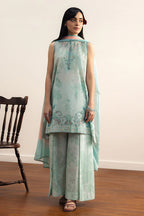 COCO By Zara Shahjahan - 3-Piece Unstitched Printed Lawn Suit (Pale Aqua)