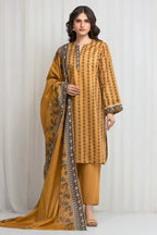 Sapphire Lawn Vol.08 - 3PC Unstitched Printed Lawn Suit (Mustard)