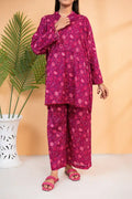 Naqsh Premium Printed Lawn Stitched Suit Set (Berry Pink)