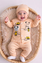 Playful Panda Long Sleeve (0-3 Months) (Peach)