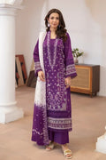Aqua By Johra - 3PC Unstitched Embroidered Lawn Suit (Purple)