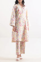 Saya Special Unstitched Khaddar 2-Piece Same Print Suit (Soft Peach)
