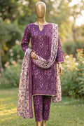 Agha Noor Printed Collection by KBC Fashion - 3PC Unstitched Suit (Purple)