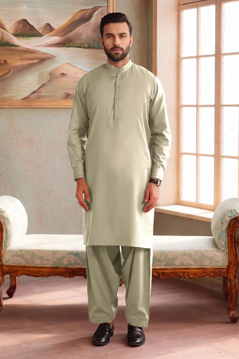 Men’s Wash & Wear Unstitched Fabric By KBC Fashion (Pistachio Green)