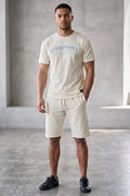 Men's Casual T-Shirt and Shorts Co-ord Set (White)