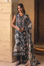 Jade Classic Cambric Collection Vol-05 - 3 Piece Unstitched Printed Suit (Onyx Black)