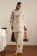 COCO By Zara Shahjahan - 3-Piece Unstitched Printed Lawn Suit (Cream)