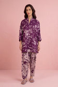 m.basics by Maria.B Special Unstitched Khaddar 2-Piece Same Print Suit (Deep Plum)