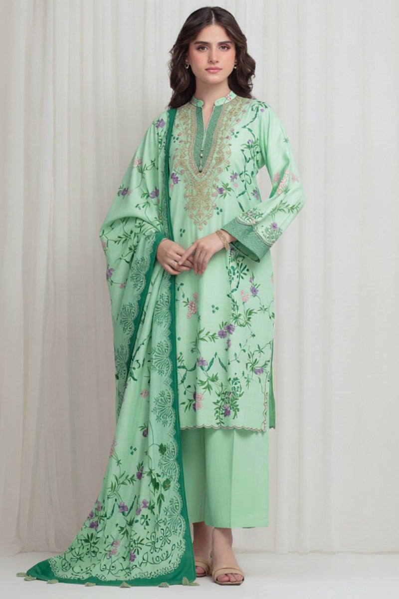Sapphire - 3PC Unstitched Embroidered Printed Lawn Suit (Mint Green)