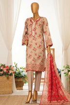 MTJ Unstitched 3-Piece Lawn Collection (Crimson)