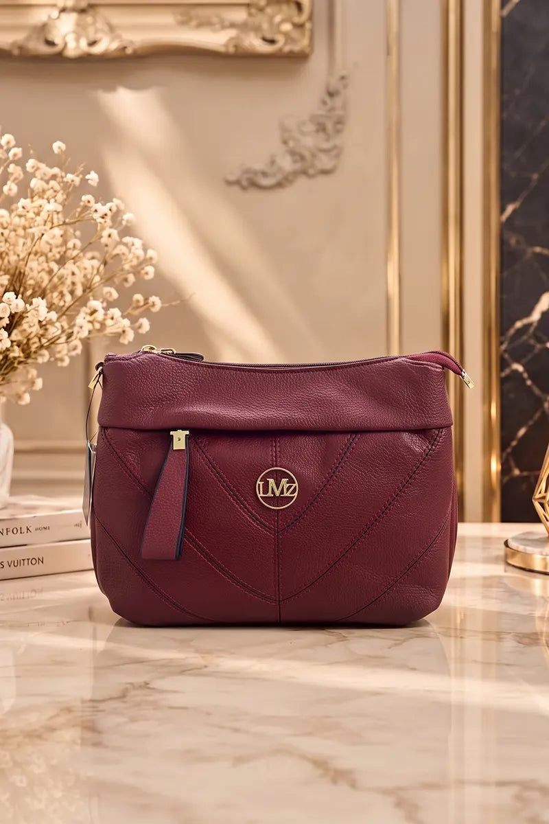 Premium Ruby leather handbag for Women (Deep Maroon)