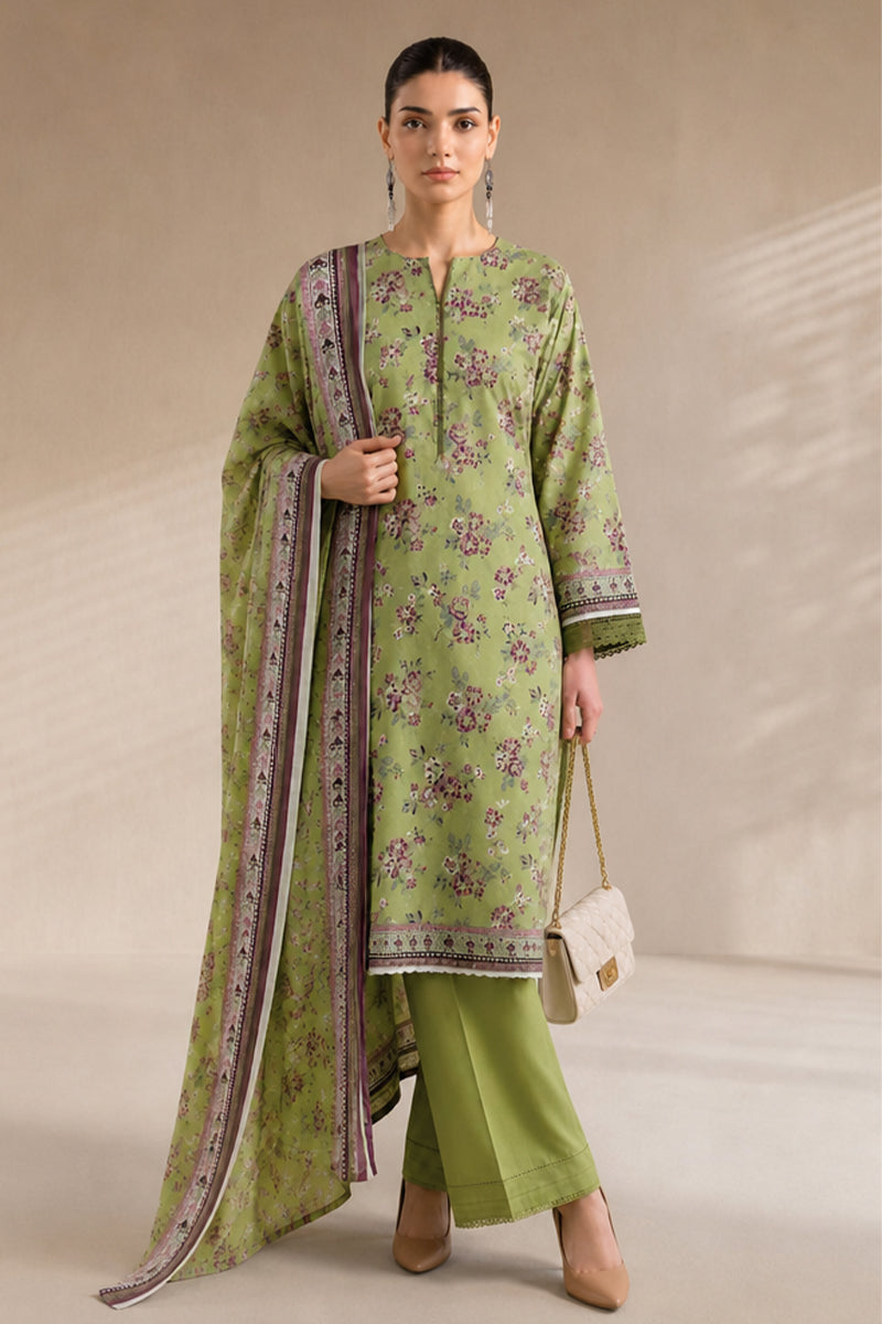 Khaadi (Vol.4) – 3 Piece Unstitched Printed Lawn Suit (Sage Green)
