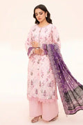 Zesh - 3PC Unstitched Embroidered Lawn Suit (Pastel Blush Pink)