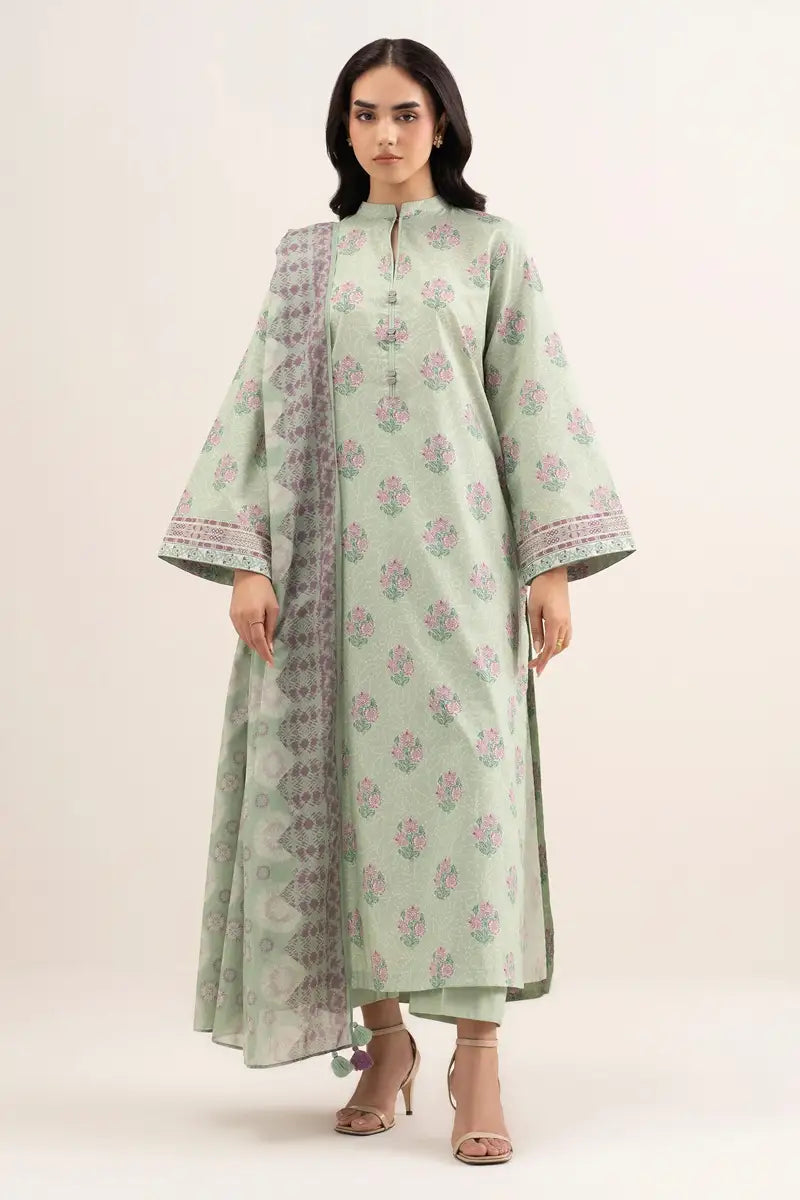 Sapphire Vol.7 - 3PC Unstitched Printed Lawn Suit (Pastel Green)
