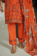 Mehrun by KBC Fashion Unstitched 3-Piece Lawn Collection (Vibrant Rust Orange)