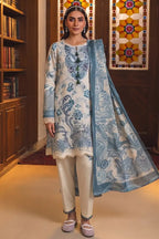 Jade Classic Cambric Collection Vol-05 - 3 Piece Unstitched Printed Suit (Soft Off-White)