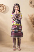 Ting Tone by Almeerah - Girls Unstitched 2-Piece Suit (Deep Purple)
