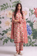 Khaadi 3-Piece Unstitched Printed Lawn Suit Set (Light Pink)