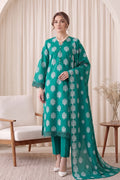 Gul Rang By Bareezé – 3-Piece Unstiched Printed Classic Lawn (Sea Green)