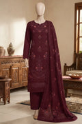Noor by Breeza Fashion - 3PC Unstitched Embroidered Lawn Suit (Maroon)