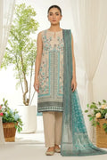 MTJ Unstitched 3-Piece Lawn Collection (Seafoam Aqua)