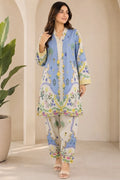 KBC 2PC Stitched Collection - Printed Lawn Suit (Sky Blue)