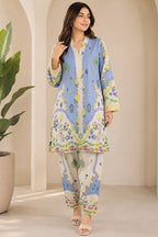 KBC 2PC Stitched Collection - Printed Lawn Suit (Sky Blue)